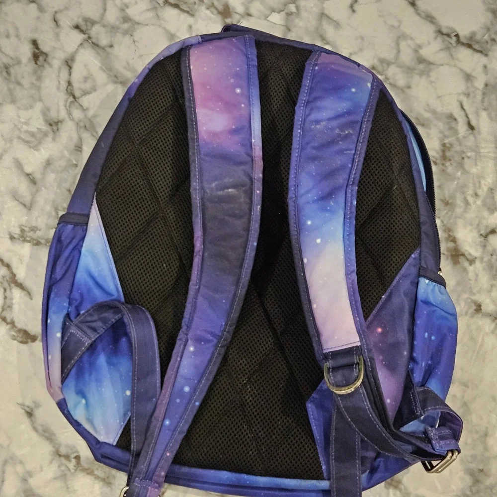 Jujubee small Diaper Bag Galaxy cosmic Print Backpack Blue Purple‎